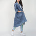 Color-Blue-Autumn Winter Loose Lapels Half Sleeve Irregular Asymmetric Hem Long Denim Trench Coat Coat for Women-Fancey Boutique