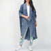 Color-Blue-Autumn Winter Loose Lapels Half Sleeve Irregular Asymmetric Hem Long Denim Trench Coat Coat for Women-Fancey Boutique