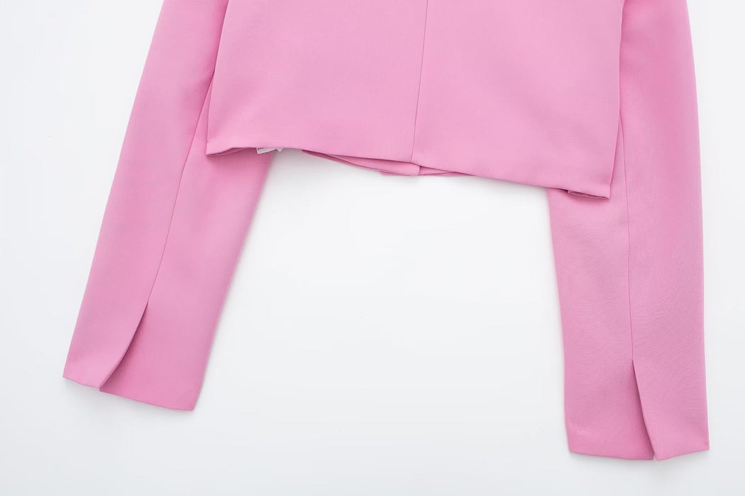 Color-Autumn Women Clothing Casual Short Small Blazer Suit-Fancey Boutique