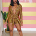 Color-Sexy Sequin Gilding Nightclub Long Sleeve Small Suit Two Piece Suit-Fancey Boutique