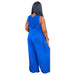 Color-Boutique Solid Color V neck Suspender Jumpsuit-Fancey Boutique