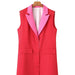 Color-Women Mid Length Spring Autumn Thin Slim Fitting Sleeveless Waistcoat Vest-Fancey Boutique