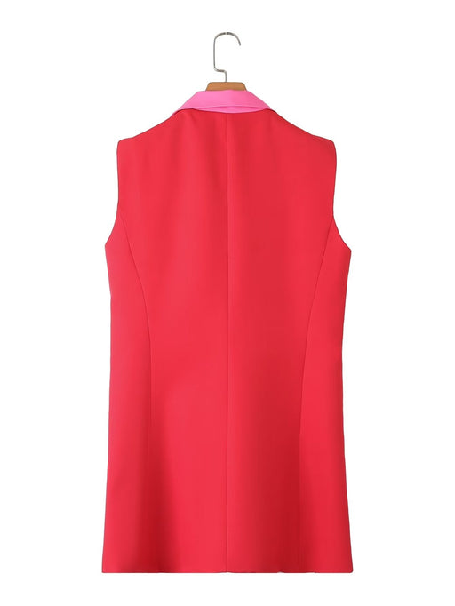Color-Women Mid Length Spring Autumn Thin Slim Fitting Sleeveless Waistcoat Vest-Fancey Boutique