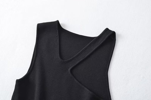 Color-Oblique Shoulder Irregular Asymmetric Sexy Vest Women Clothing Trendy One Shoulder Irregular Asymmetric Knitted Short Sling-Fancey Boutique