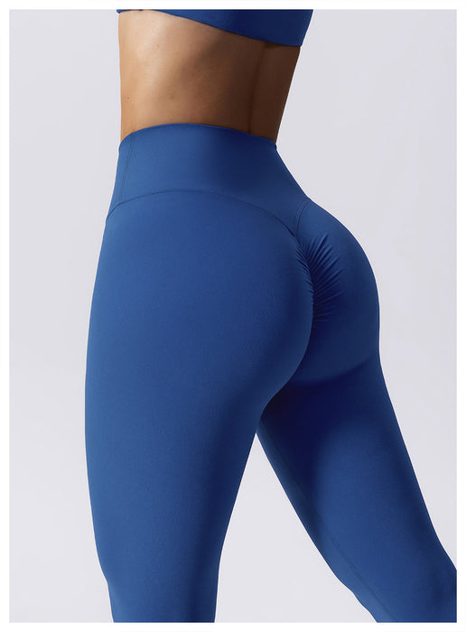 Color-Drawstring Belly Contracting Nude High Waist Yoga Pants Quick Drying Hip Lifting Fitness Pants Tight Running Sports Pants Women-Fancey Boutique