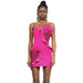 Color-Summer Rose Red Heart-Shaped Edge Sequin Stitching Strap Dress Party Dress-Fancey Boutique