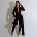 Color-Summer Women Sexy Tight V neck Long Sleeve Jumpsuit Women-Fancey Boutique