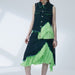 Color-Fluorescent Green Tassel Vest Skirt Denim Two Piece Set-Fancey Boutique