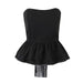 Color-Black-Sexy Sexy Ruffled Waist Tube Top-Fancey Boutique