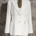 Color-White-Spring Summer Design Minority Waist Seal Slimming Waist Tight Faux Two Pieces Women Blazer-Fancey Boutique