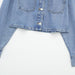 Color-Summer Women Short Denim Jacket Coat Mid Length Skirt Set-Fancey Boutique