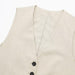 Color-Women Linen Blended Vest Casual Shorts Suit-Fancey Boutique