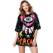 Color-Peach Heart Spring-Summer Top Love Peach Eyes Alphabet Sequ Mid Length Loose T shirt-Fancey Boutique