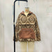 Color-Autumn Winter Aztec Vintage Woolen Patchwork Bag Sweater Women Zipper Hoodie with Drawstrings Top-Fancey Boutique