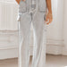 Color-Ladies Spring Summer Pure Cotton Washed Denim Multi Pocket Non Elastic Overalls-Fancey Boutique