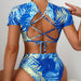 Color-Multi-Printing Hollow Out Cutout Backless Sexy Women Split Swimsuit Comfortable High Elasticity-Fancey Boutique