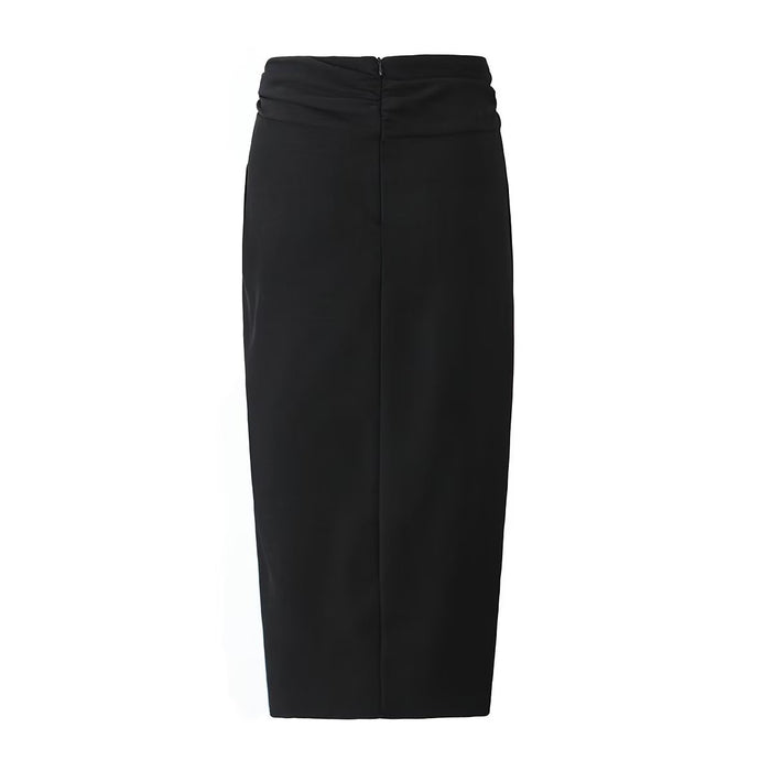 Color-High Waist Slimming Knot Split A line Sheath Skirt-Fancey Boutique