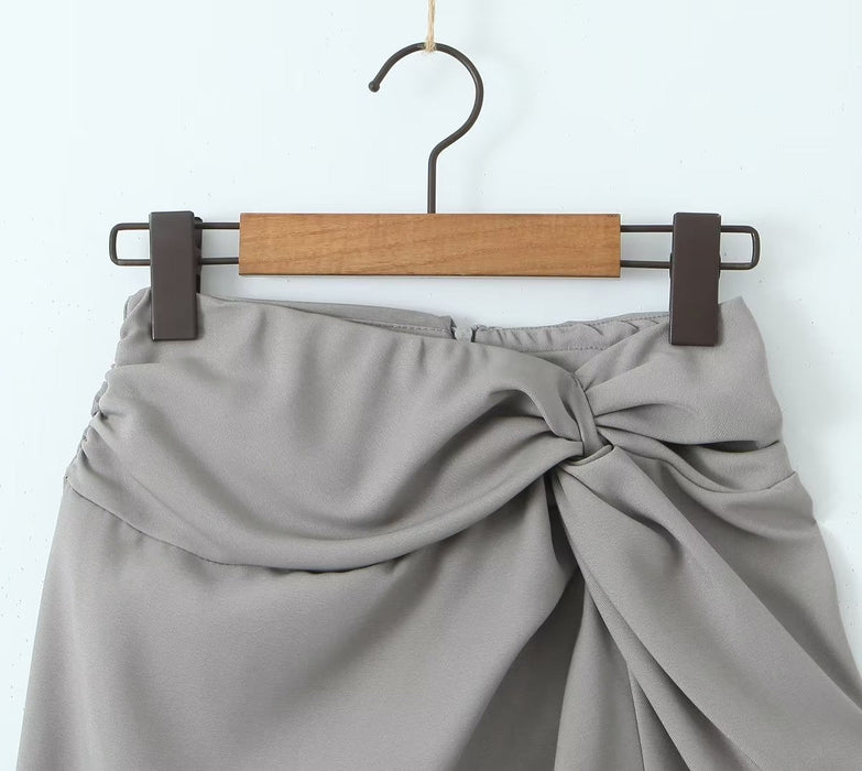 Color-High Waist Slimming Knot Split A line Sheath Skirt-Fancey Boutique