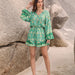 Color-Green Printing Waist Vacation Jumpsuit-Fancey Boutique
