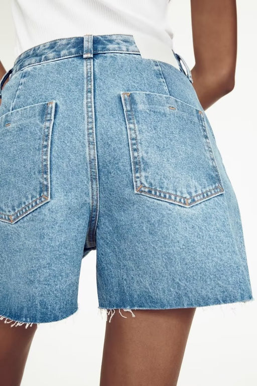 Color-Summer Women Retro Slim High Waist Denim Shorts-Fancey Boutique