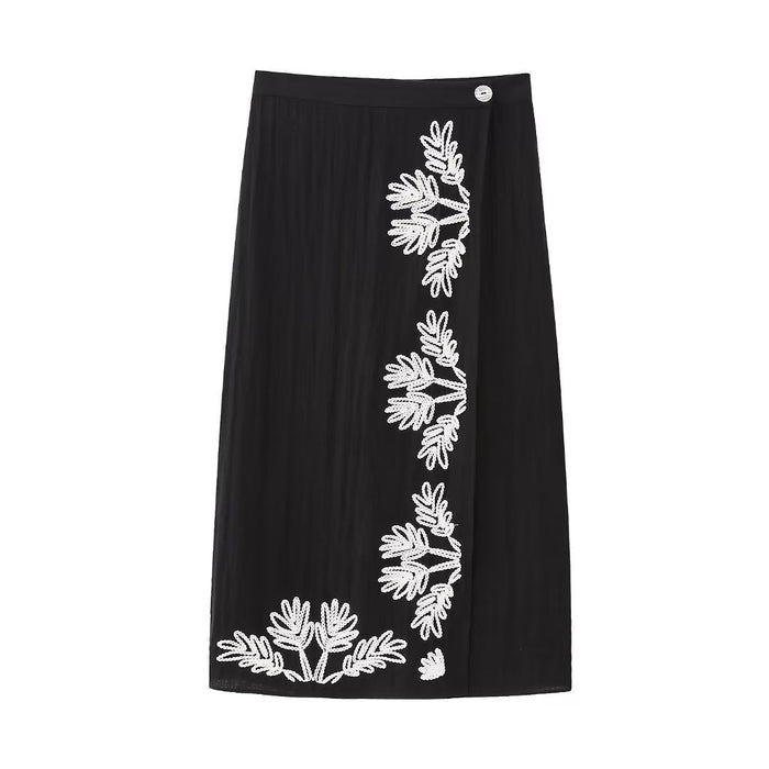 Color-Women Summer High Waist Embroidered Skirt-Fancey Boutique
