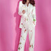 Color-Star Elegant Strawberry Print Slim Fit Blazer Trousers Suit Two Piece Set-Fancey Boutique