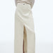 Color-Women Patchwork Design Skirt Casual Slit A line High Waist Midi Dress-Fancey Boutique
