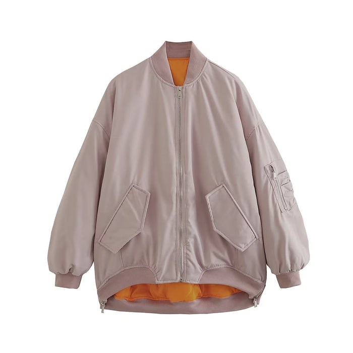 Color-Spring Women Loose Casual Flight Cotton Coat Jacket Coat-Fancey Boutique