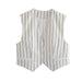 Color-White-Fall Sexy Striped Bare Back Double Layer Tied Slim Fit Short Vest Vest Women-Fancey Boutique
