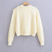 Color-Winter Women Clothes Gentle White Ruffled Crocheted Pullover Sweater Women Sweater-Fancey Boutique