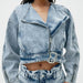 Color-Summer Loose Slimming Collared Denim Wind Breaker Coat for Women-Fancey Boutique