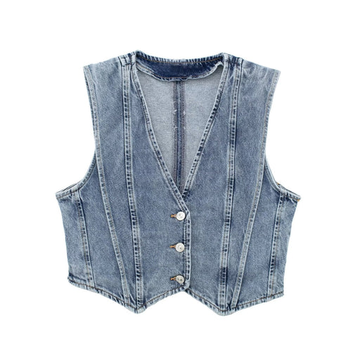 Color-Blue-Casual Simple Solid Color Stitching Vest Trendy Simple Top Autumn Winter Slim Fit Tank Top Women-Fancey Boutique