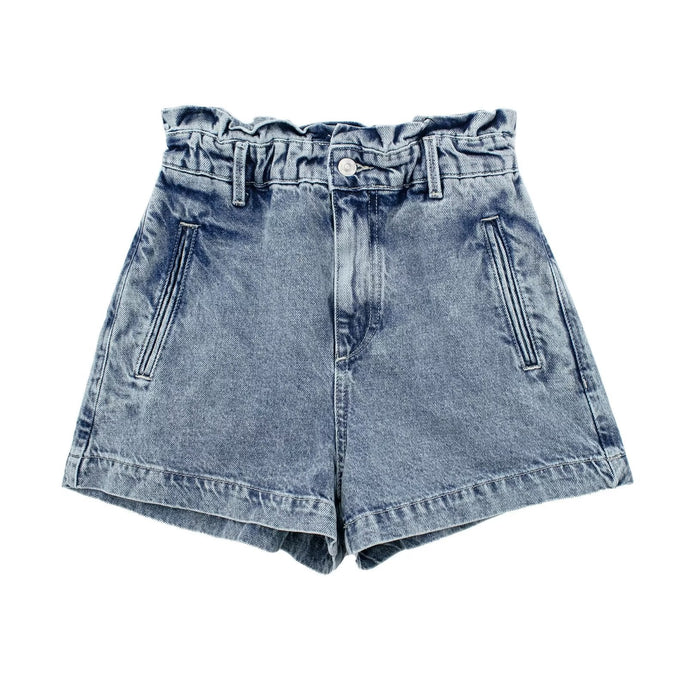 Color-Women Bud Shaped Waist Wide Leg Straight Denim Shorts-Fancey Boutique