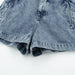 Color-Women Bud Shaped Waist Wide Leg Straight Denim Shorts-Fancey Boutique