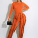 Color-Women Clothing Suit Tassel Lace Jumpsuit Two Piece Set Solid Color Sports Autumn Winter-Fancey Boutique