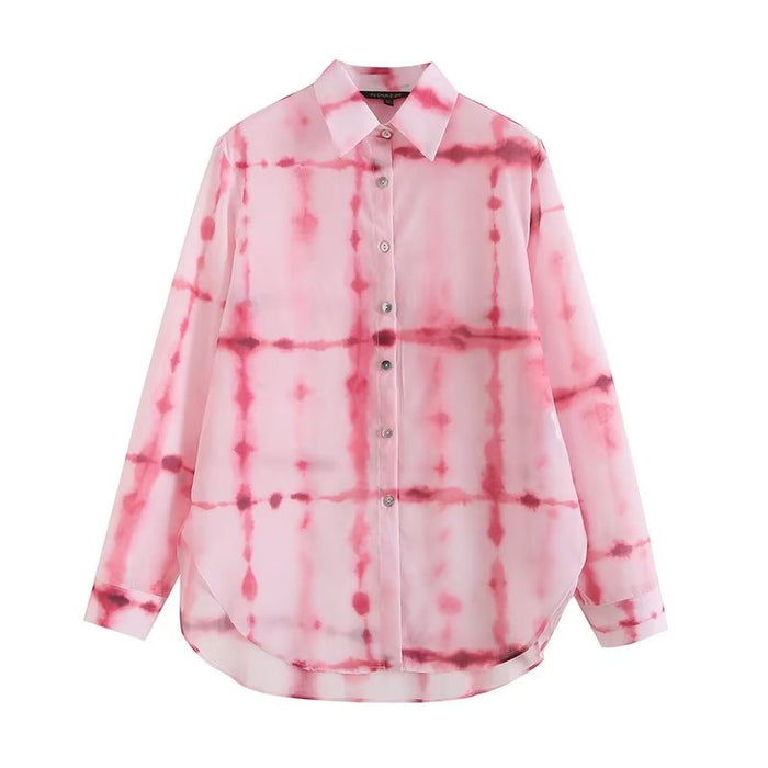 Color-Pink-Summer Women Comfortable Casual Loose Top Printed Shirt Women-Fancey Boutique