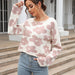 Color-Early Autumn Women Clothing Long Sleeve Short Floral Sweater Pullover Sweater-Fancey Boutique