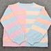 Color-Fall Women Clothing Patchwork Stripes Contrast Color round Neck Knitwear Pullover Sweater-Fancey Boutique