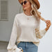 Color-Autumn Winter Hollow Out Cutout Out Pullover Knitwear Women Round Neck Sweater Women-Fancey Boutique