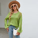 Color-Autumn Winter Hollow Out Cutout Out Pullover Knitwear Women Round Neck Sweater Women-Fancey Boutique