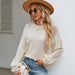 Color-Autumn Winter Hollow Out Cutout Out Pullover Knitwear Women Round Neck Sweater Women-Fancey Boutique