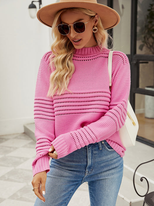 Color-Autumn Winter Pullover Sweater Pit Striped Women Knitwear Sweater Women-Fancey Boutique