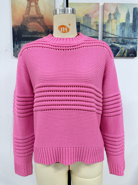 Color-Autumn Winter Pullover Sweater Pit Striped Women Knitwear Sweater Women-Fancey Boutique