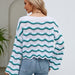 Color-Autumn Winter Women Clothing Long Sleeve Round Neck Knitted Striped Sweater Women-Fancey Boutique