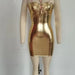 Color-Sexy Halter Backless Women Summer Golden Sheath Dress-Fancey Boutique