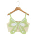 Color-Light Green-Spring Nail Beading Holiday Bowknot Decoration V Neck Short Camisole Women-Fancey Boutique