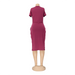 Color-Dress Basic Elastic Waist Short Sleeve Solid Color T shirt Midi Dress-Fancey Boutique