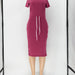 Color-Dress Basic Elastic Waist Short Sleeve Solid Color T shirt Midi Dress-Fancey Boutique