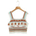 Color-Summer Vintage Embroidery Tassel Suspender Short Camisole-Fancey Boutique