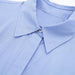 Color-Summer Women Clothing Collared Curling Short Sleeve Poplin Short Shirt-Fancey Boutique